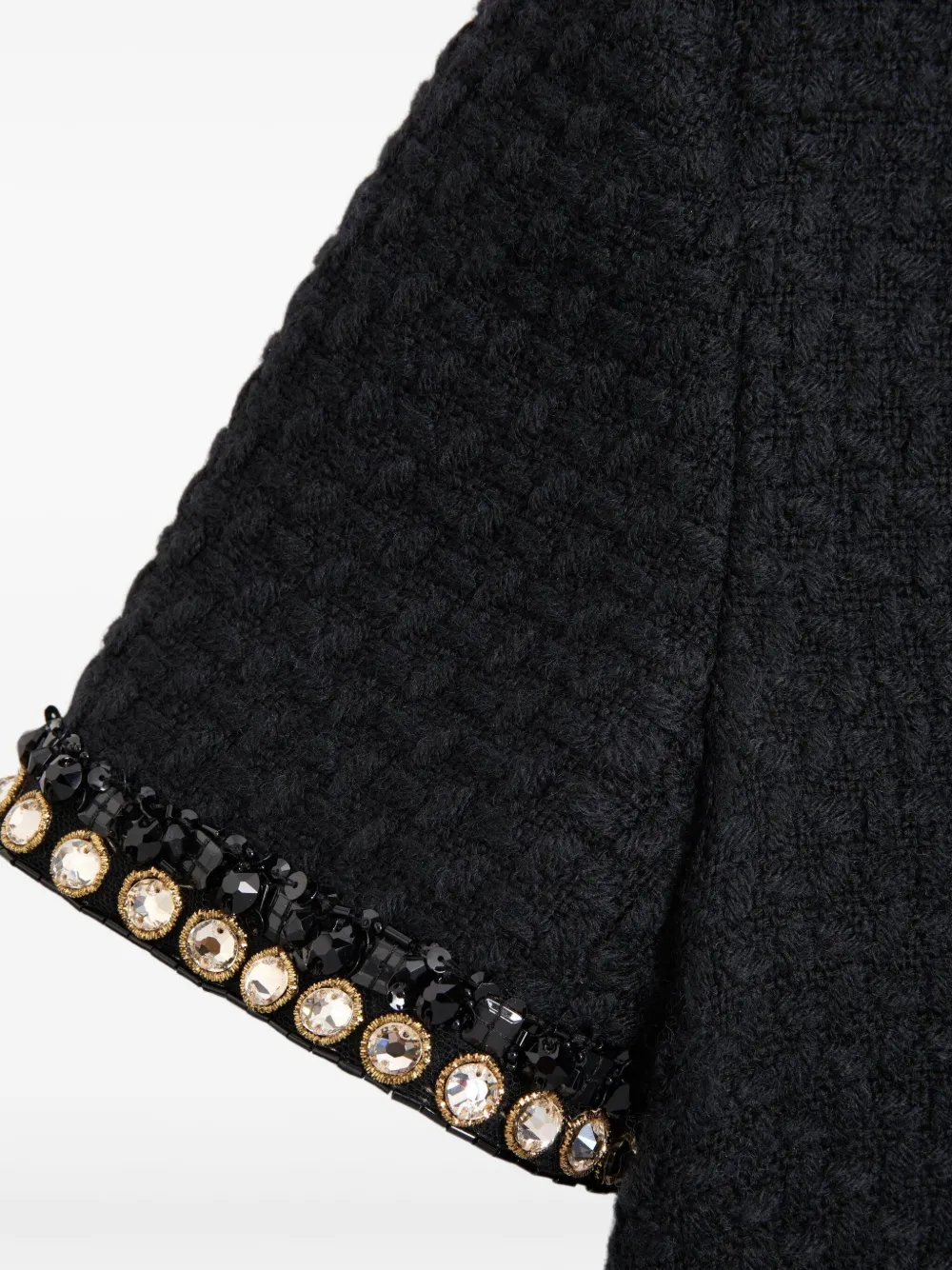 embroidered canestrello-tweed mini dress