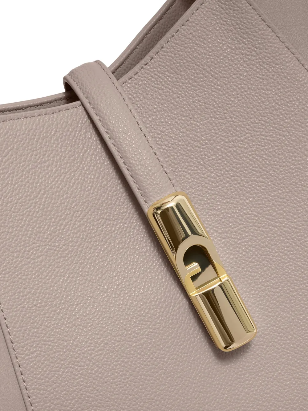 Furla Goccia leren shopper met textuur Beige