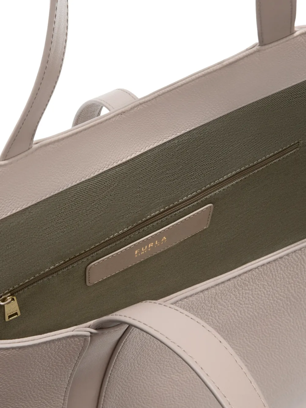 Furla Goccia leren shopper met textuur Beige