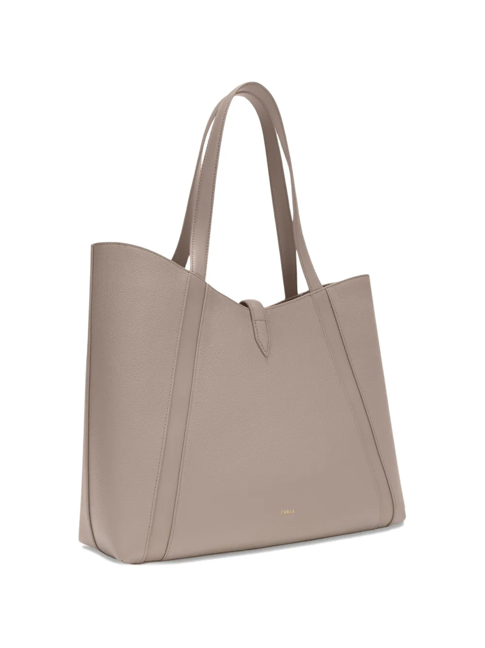 Furla Goccia leren shopper met textuur Beige