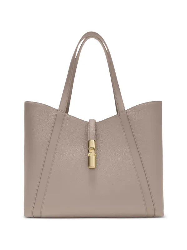 Furla Goccia レザーハンドバッグ L | ニュートラル | FARFETCH JP
