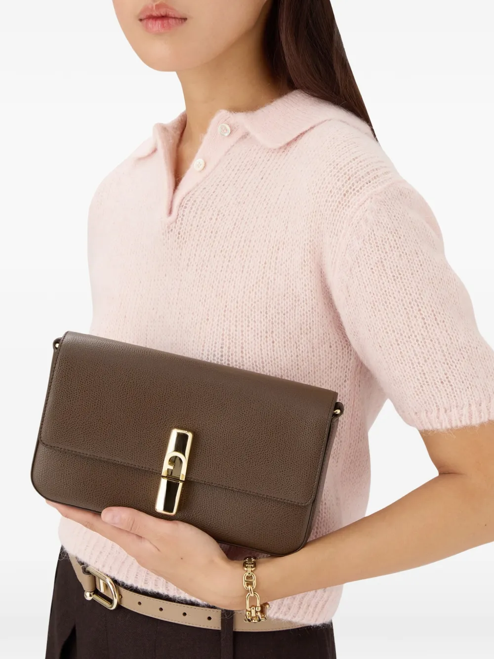 Furla Small Iride Cross Body In Brown