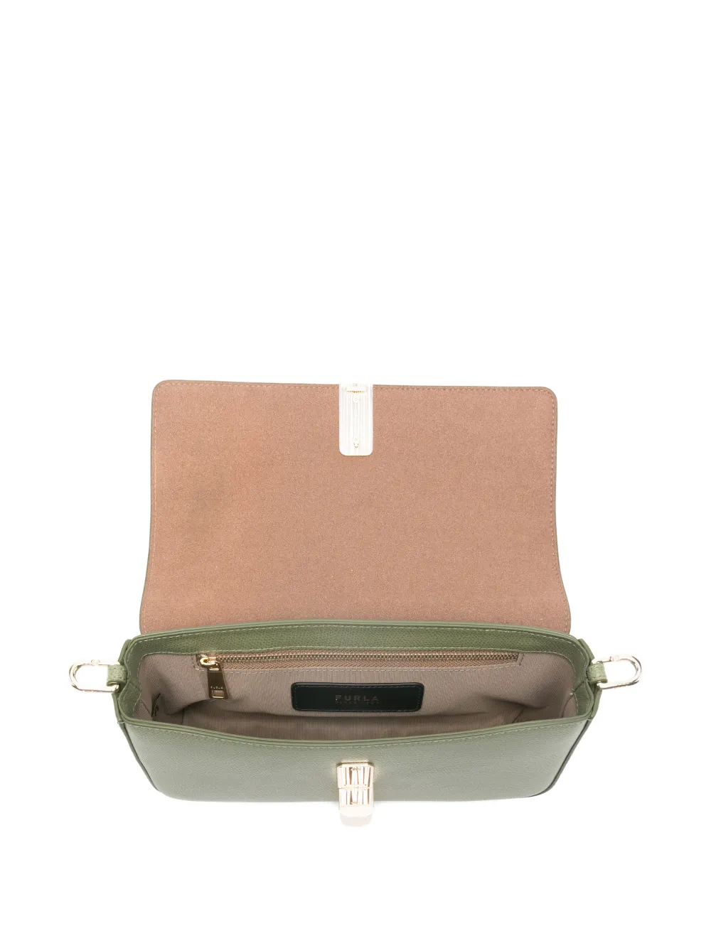 Furla Iride kleine leren crossbodytas Groen