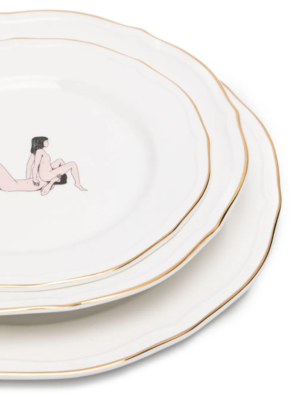 Seletti Offered Plate Set (set Of Four) In White