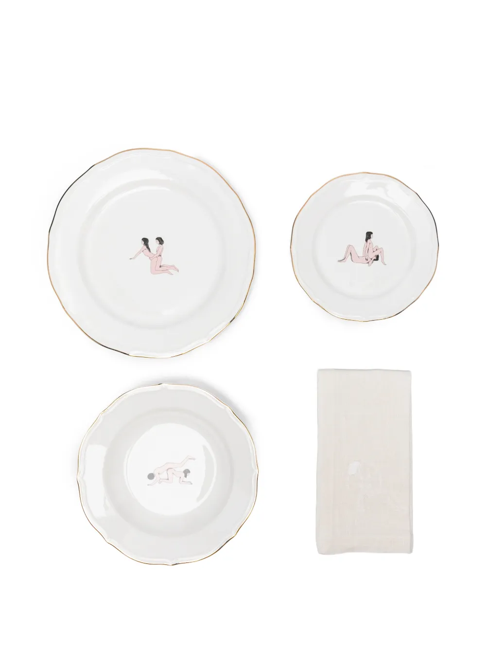 Seletti Offered Plate Set (set Of Four) In White
