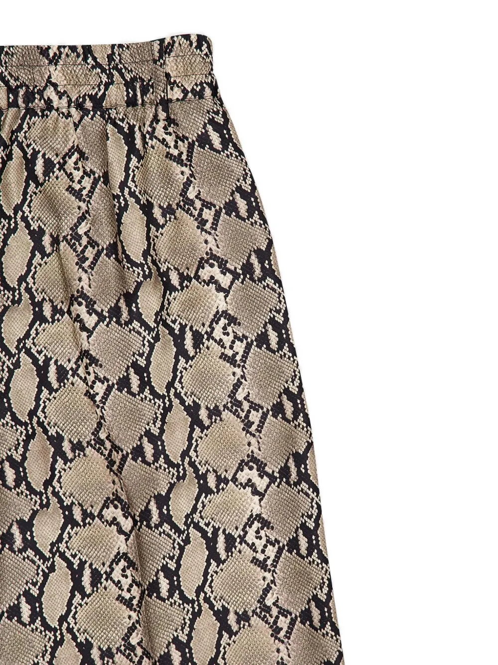 PAULA Twill broek met slangenprint Beige