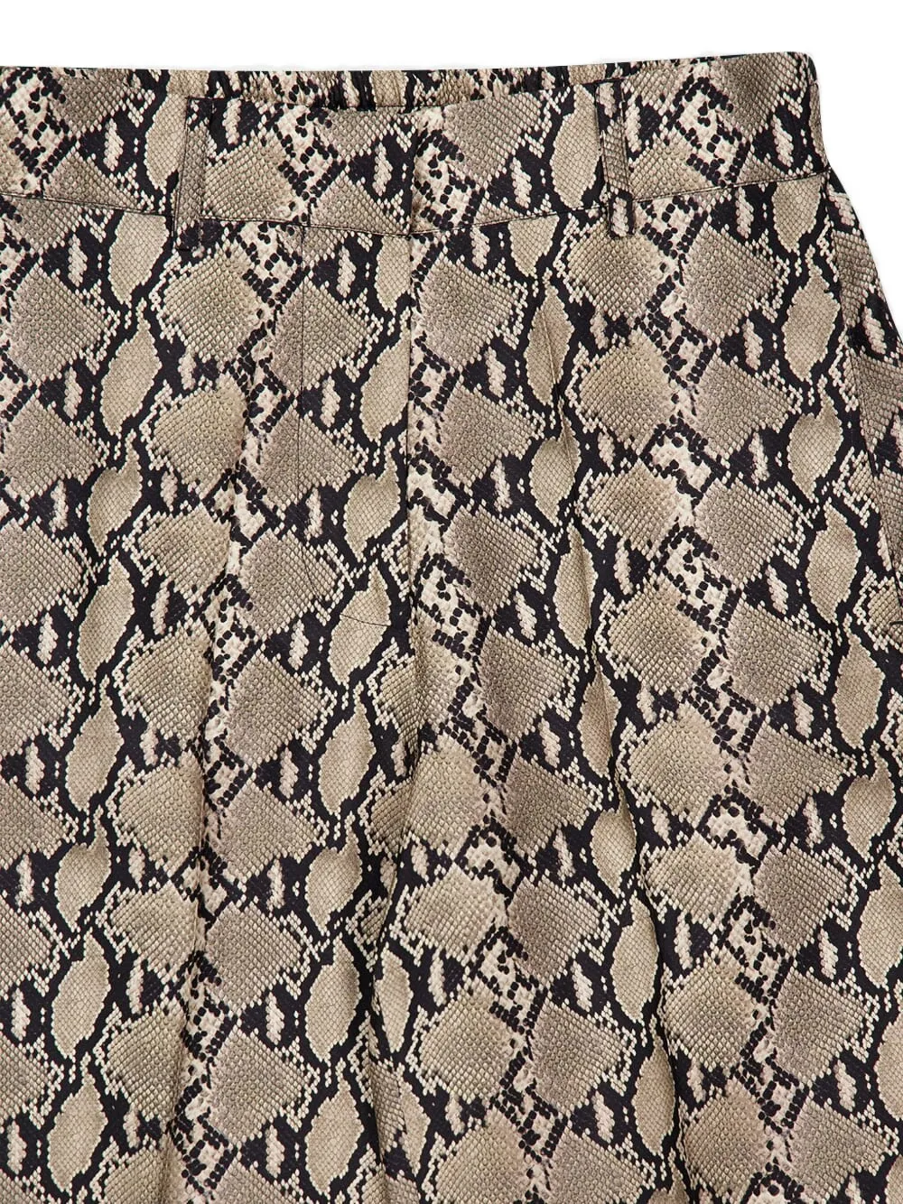 PAULA Twill broek met slangenprint Beige