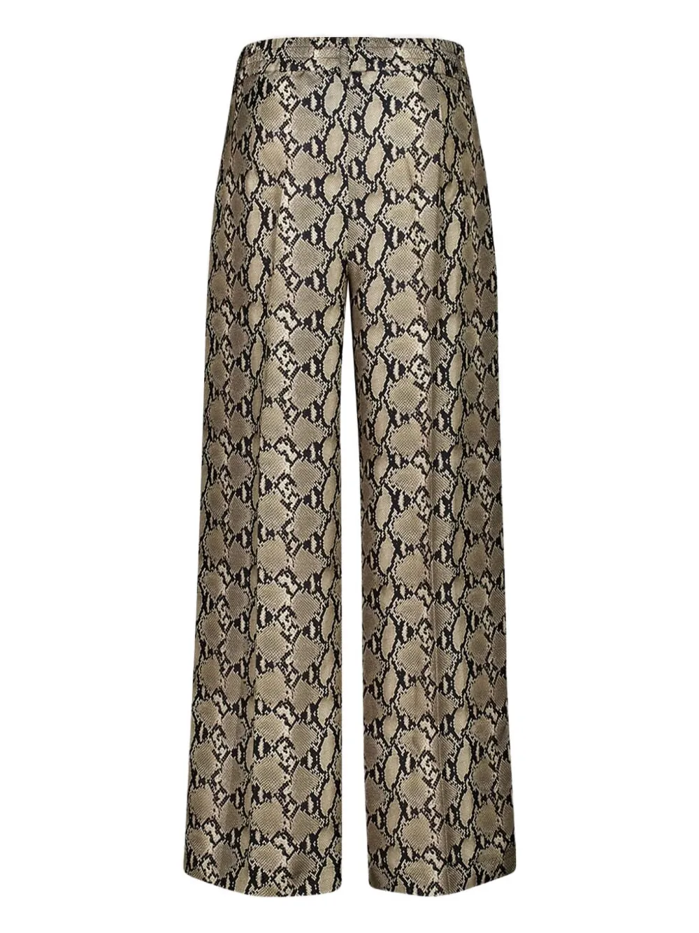 PAULA Twill broek met slangenprint Beige