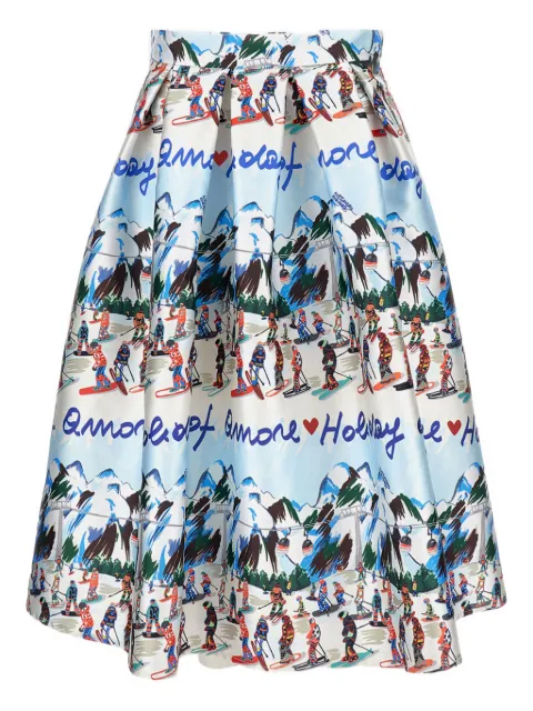 alessandro enriquez high-waisted printed midi skirt