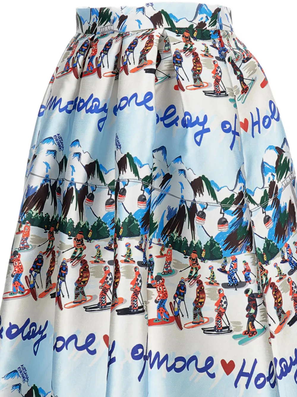 Alessandro Enriquez High-waisted Printed Midi Skirt In Multi