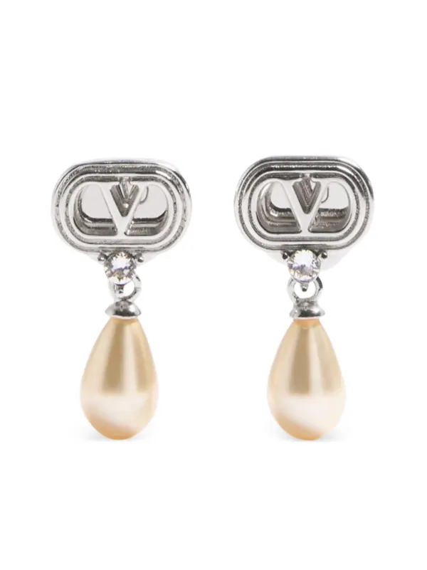 Valentino Garavani ティアドロップパール ピアス | シルバートーン