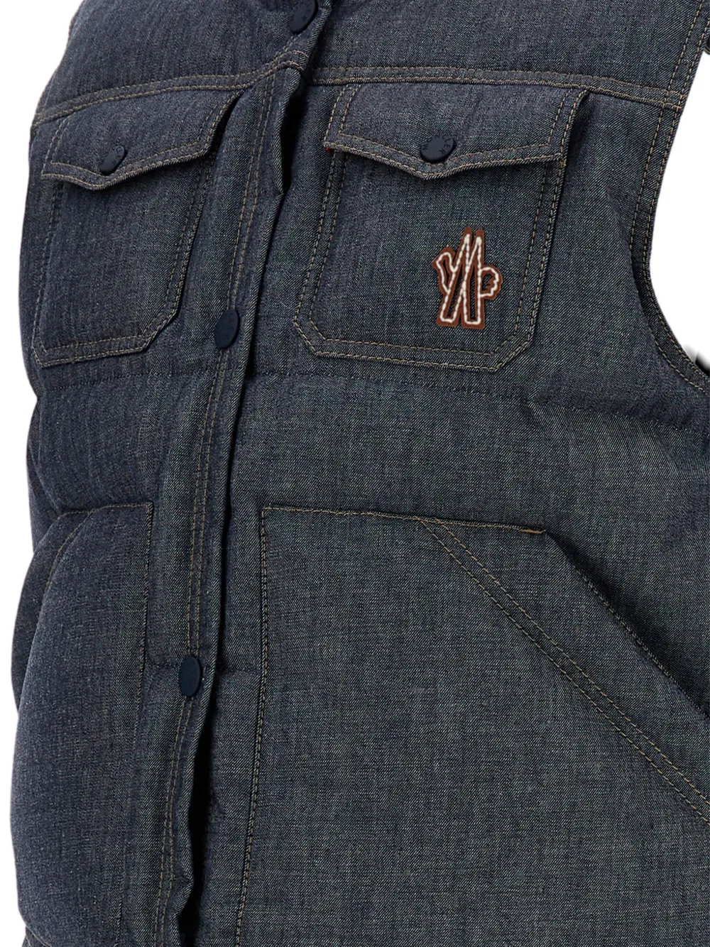 Moncler Grenoble Knysna bodywarmer met hoge kraag en zakken Blauw