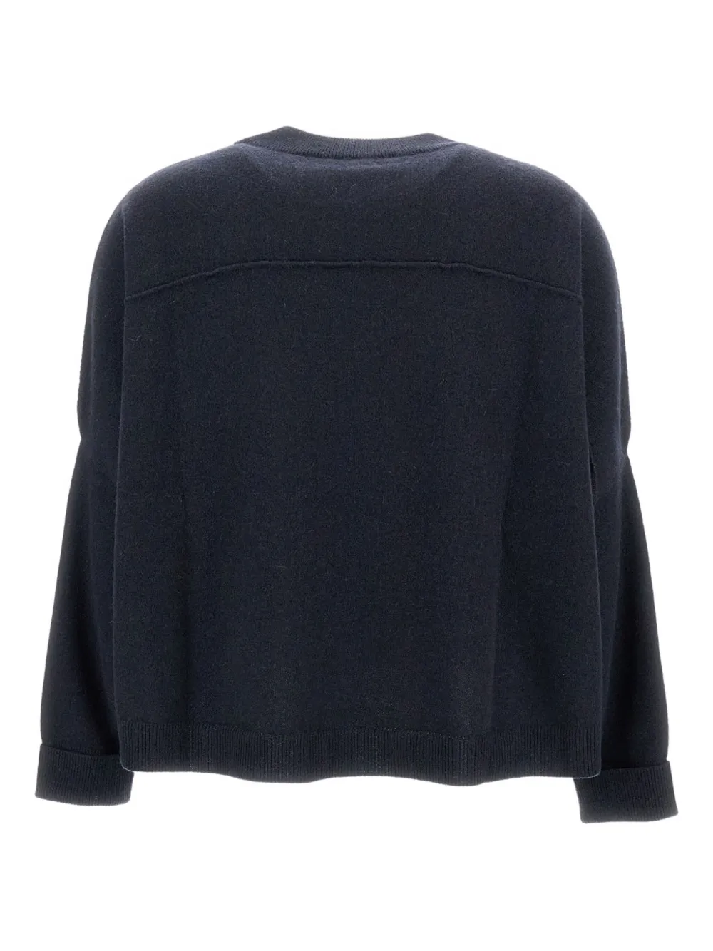 Dusan Geribbelde trui met ronde hals Blauw