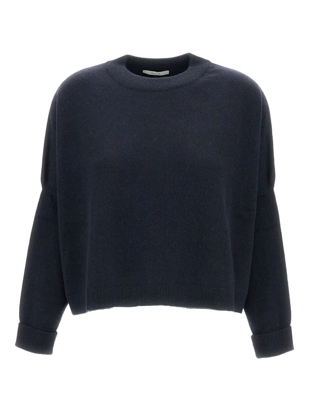 Dusan Geribbelde trui met ronde hals Blauw