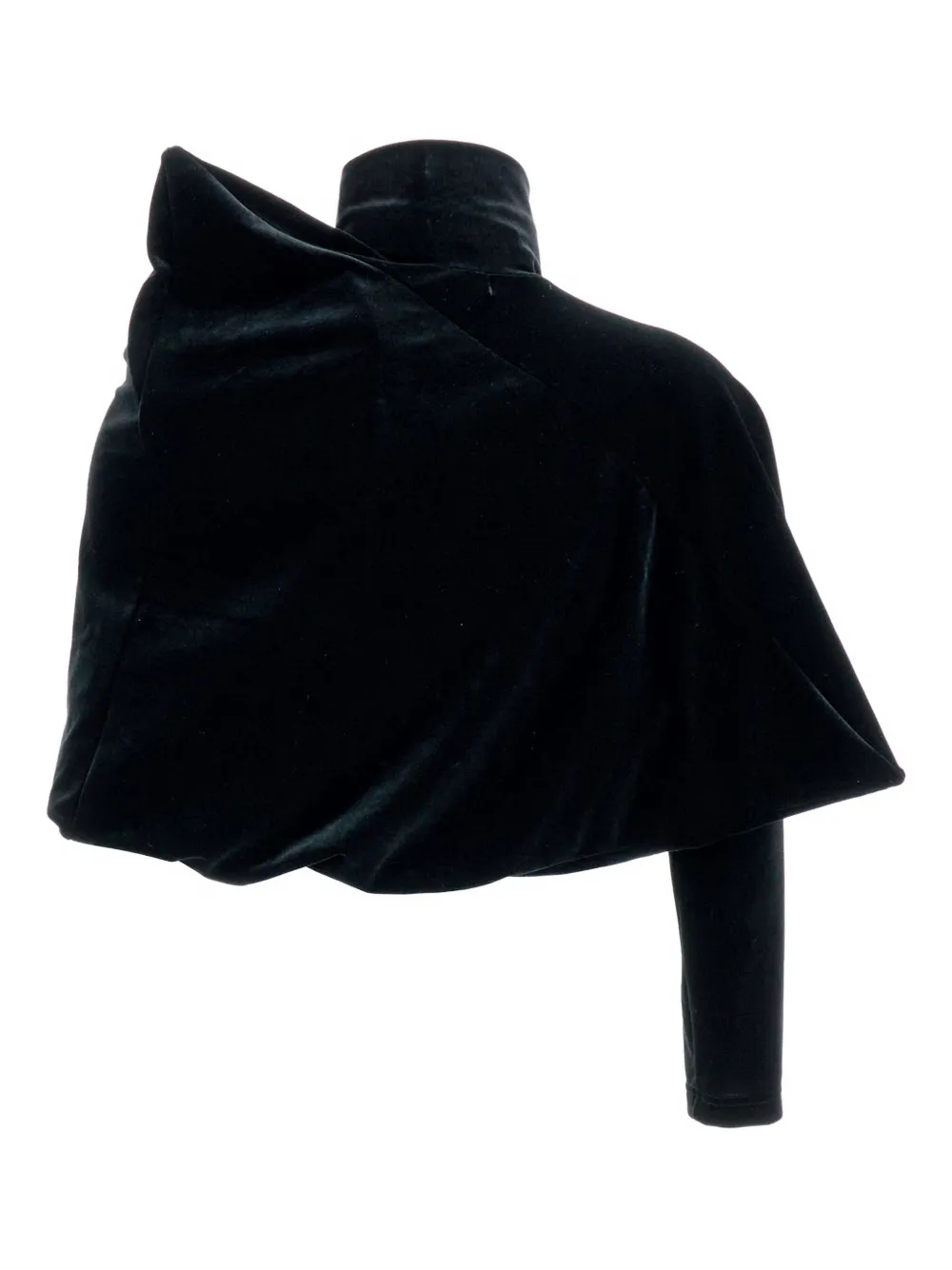 Junya Watanabe asymmetric high-neck top - Zwart