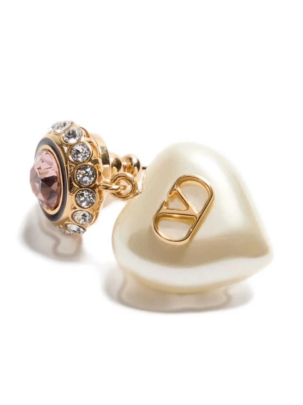 Valentino Vlogo Signature Heart-pendant Earrings In Multi