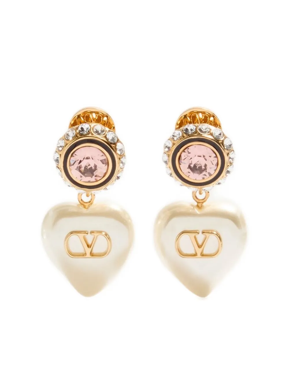 Valentino Garavani Vlogo signature heart-pendant earrings - ゴールドトーン