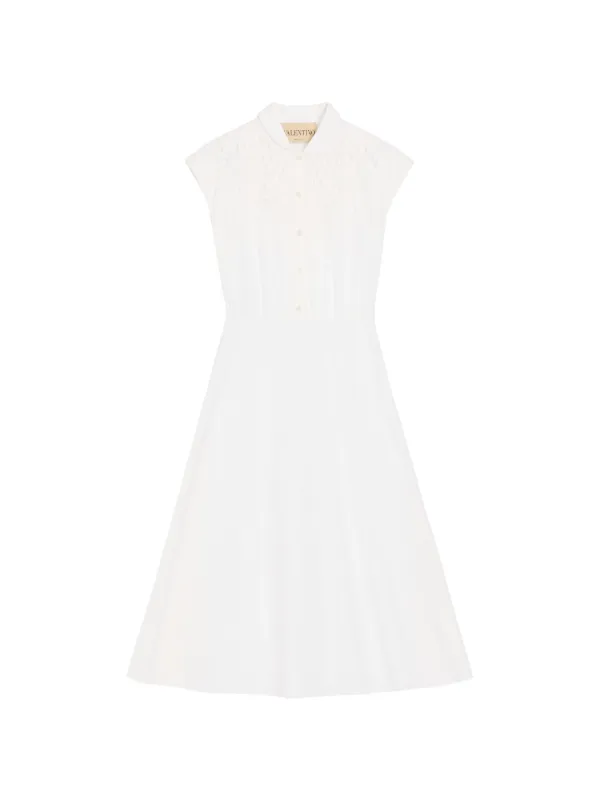 Valentino Garavani Embroidered-details Midi Dress in White