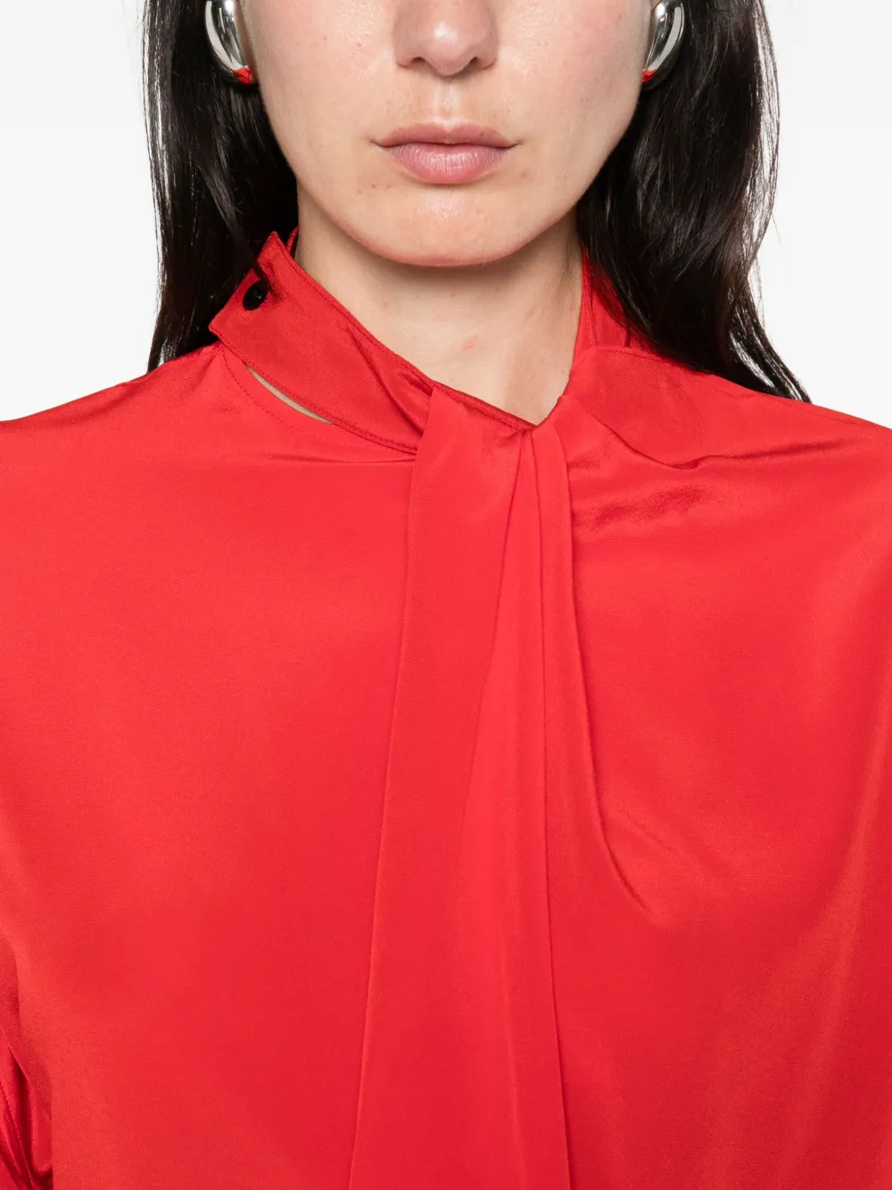 Victoria Beckham Tie-neck Blouse In Red