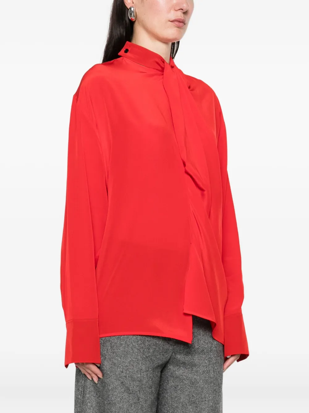 Victoria Beckham Tie-neck Blouse In Red