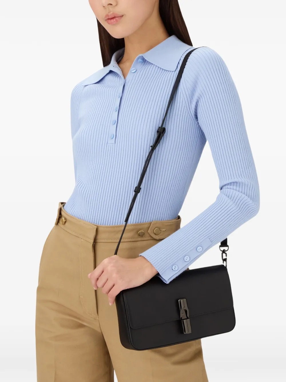 Furla Small Iride Leather Cross Body Bag In Blue