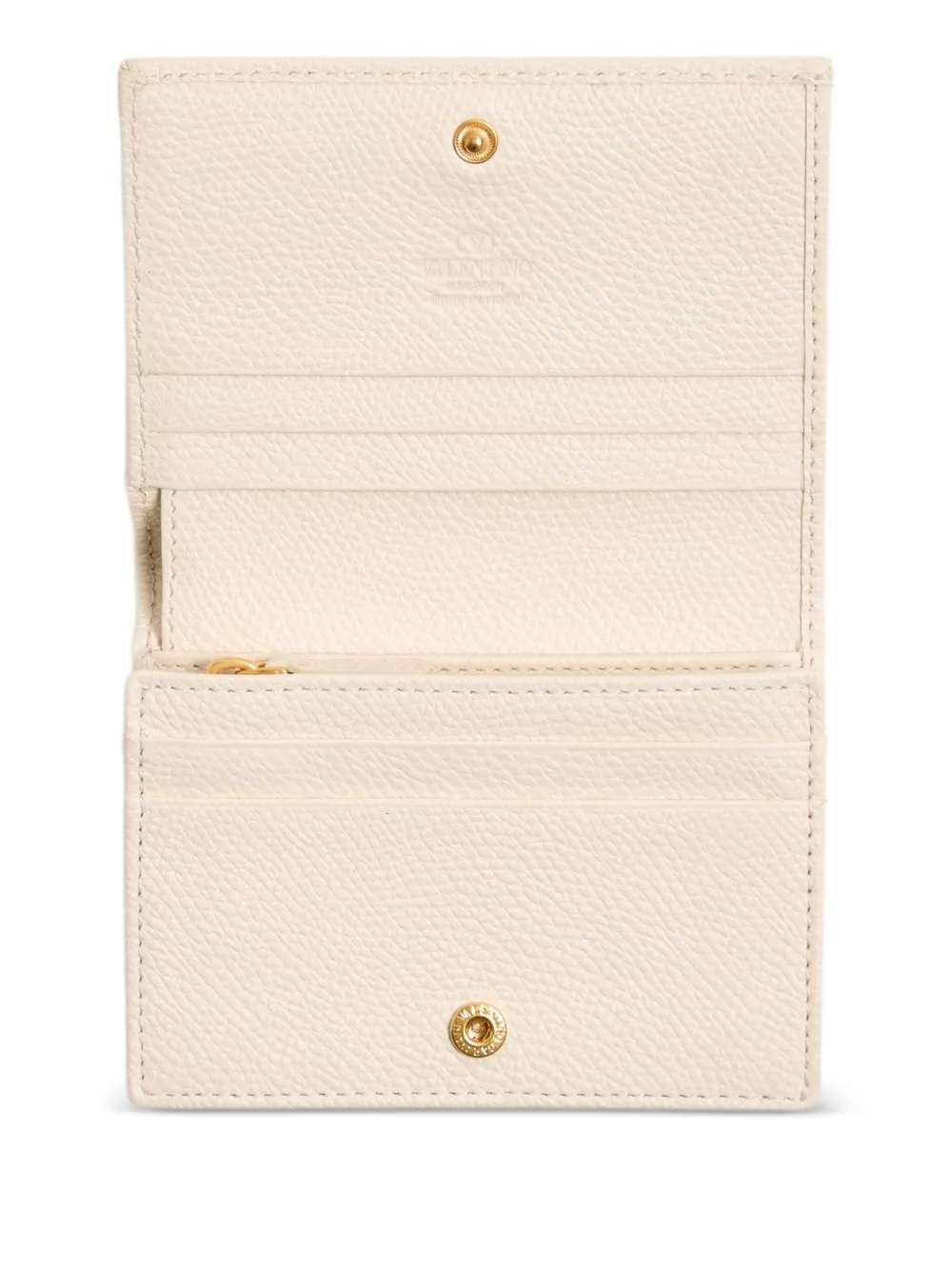 Valentino Cherryfic Leather Wallet In Neutral