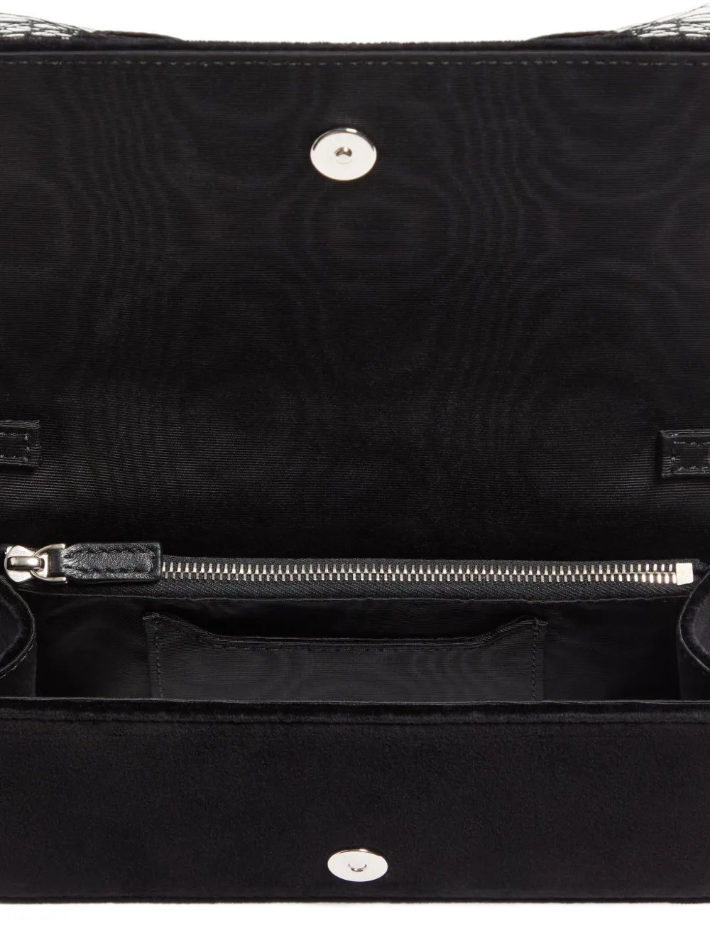 Valentino Garavani VLogo Signature fluwelen clutch met strik Zwart