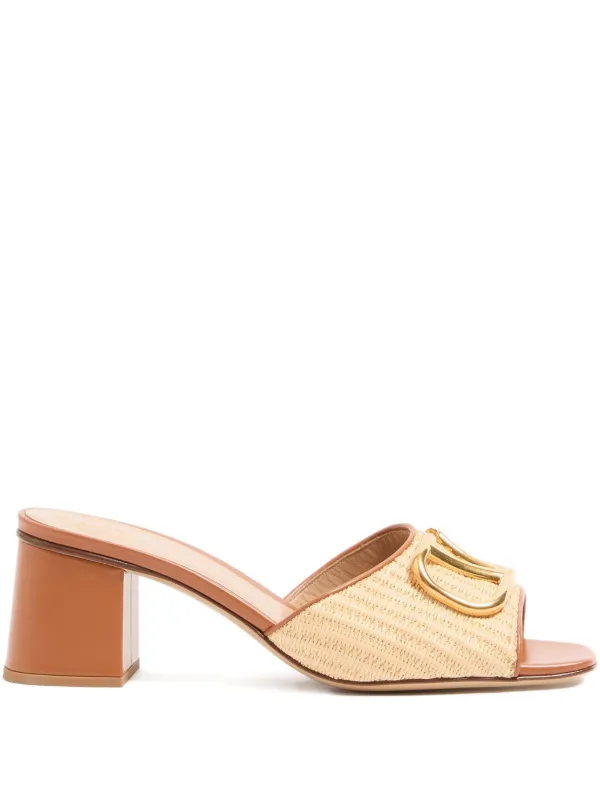 Valentino Garavani Raffia Sandals in Brown
