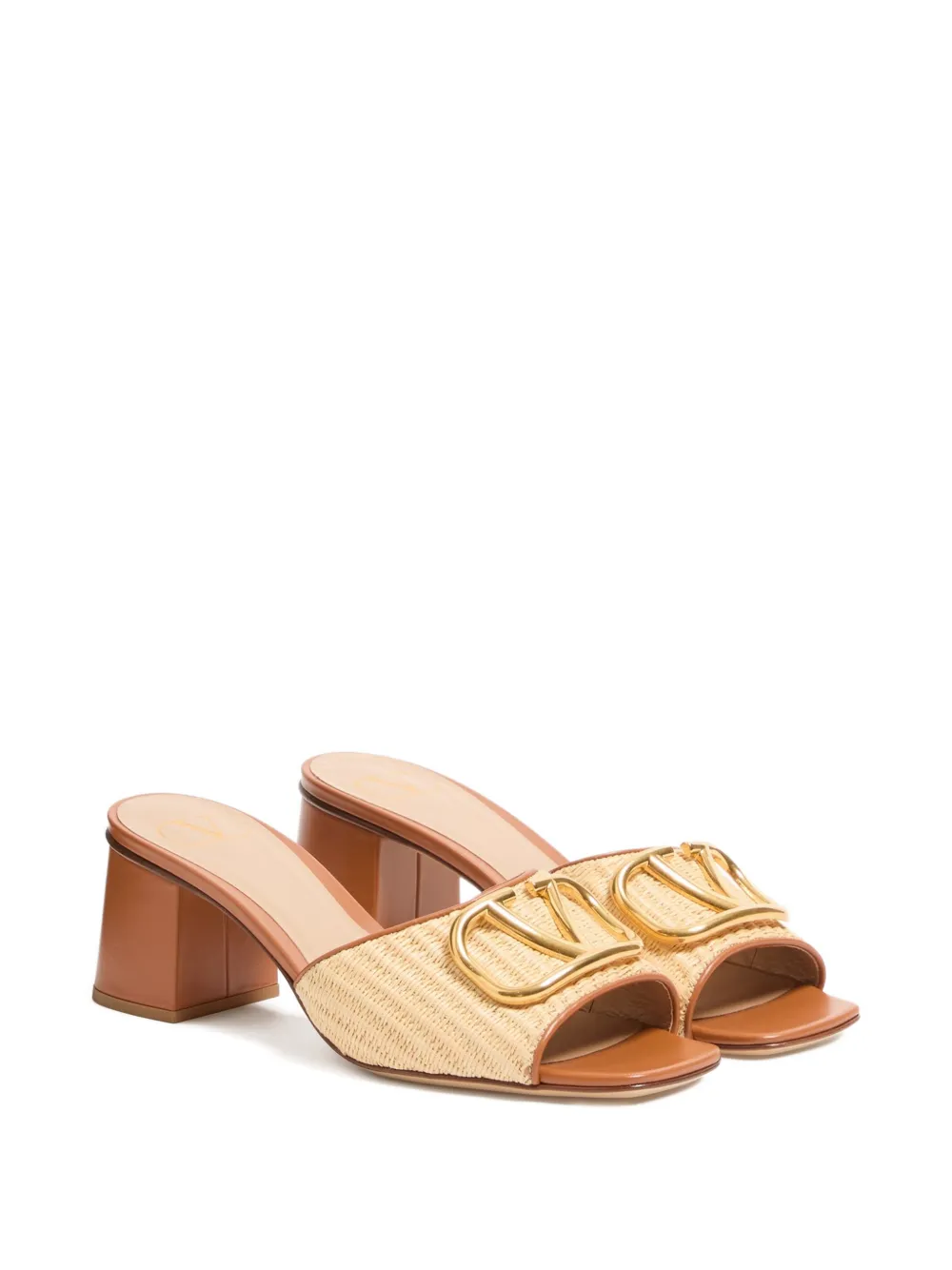 Valentino Garavani VLogo sandalen met plakkaat Beige