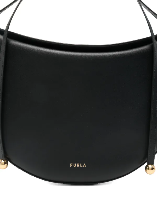 FURLA♥フルラ ショルダーバッグ/ムーンストーン Furla ムーンストーン レザーショルダーバッグ S | ブラック | FARFETCH JP