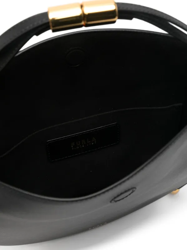 FURLA♥フルラ ショルダーバッグ/ムーンストーン Furla ムーンストーン レザーショルダーバッグ S | ブラック | FARFETCH JP