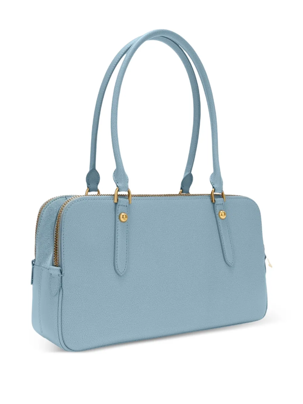 Furla Boston medium leren shopper met rits - Blauw