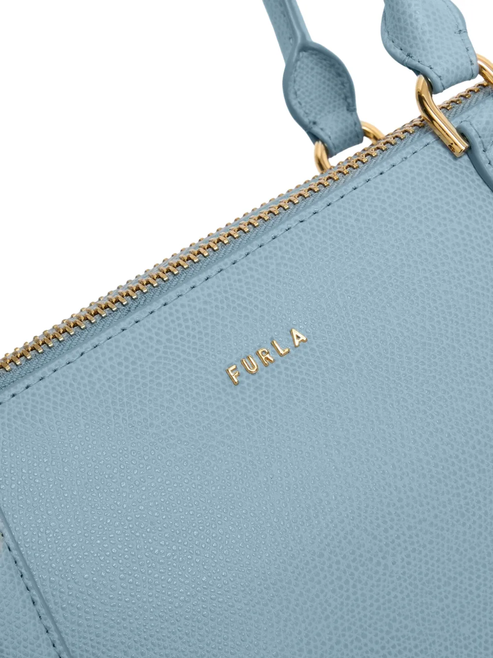 Furla Boston medium leren shopper met rits Blauw