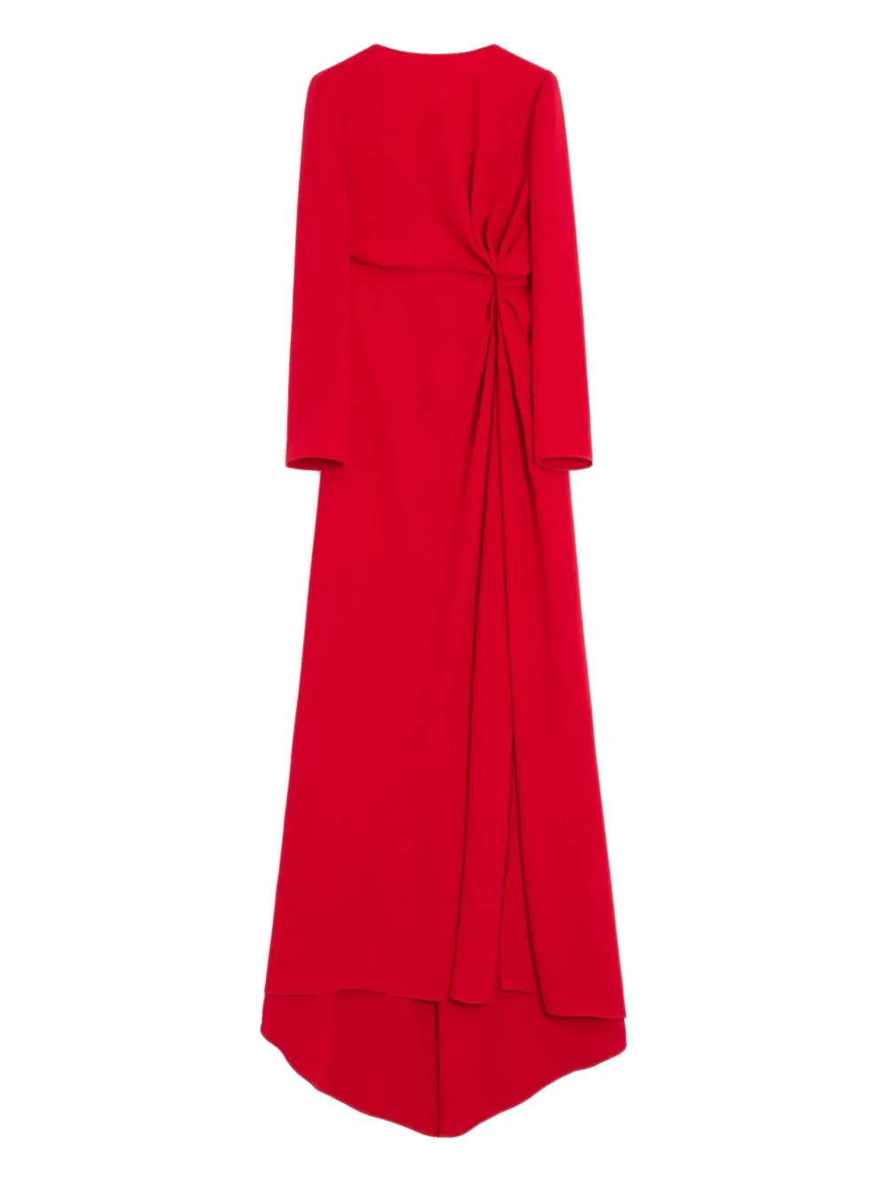 Valentino Cady Couture Ruched Maxi Dress In Red