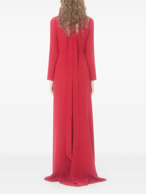 Valentino Garavani Long Cady Couture Ruched Dress | Red