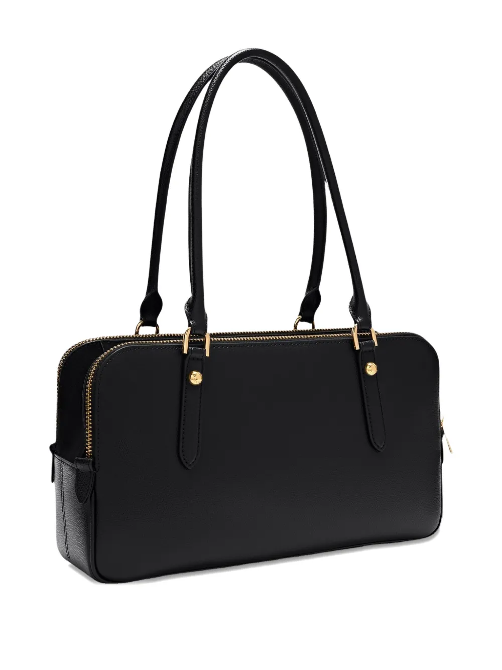Furla Boston medium leren shopper met rits - Zwart
