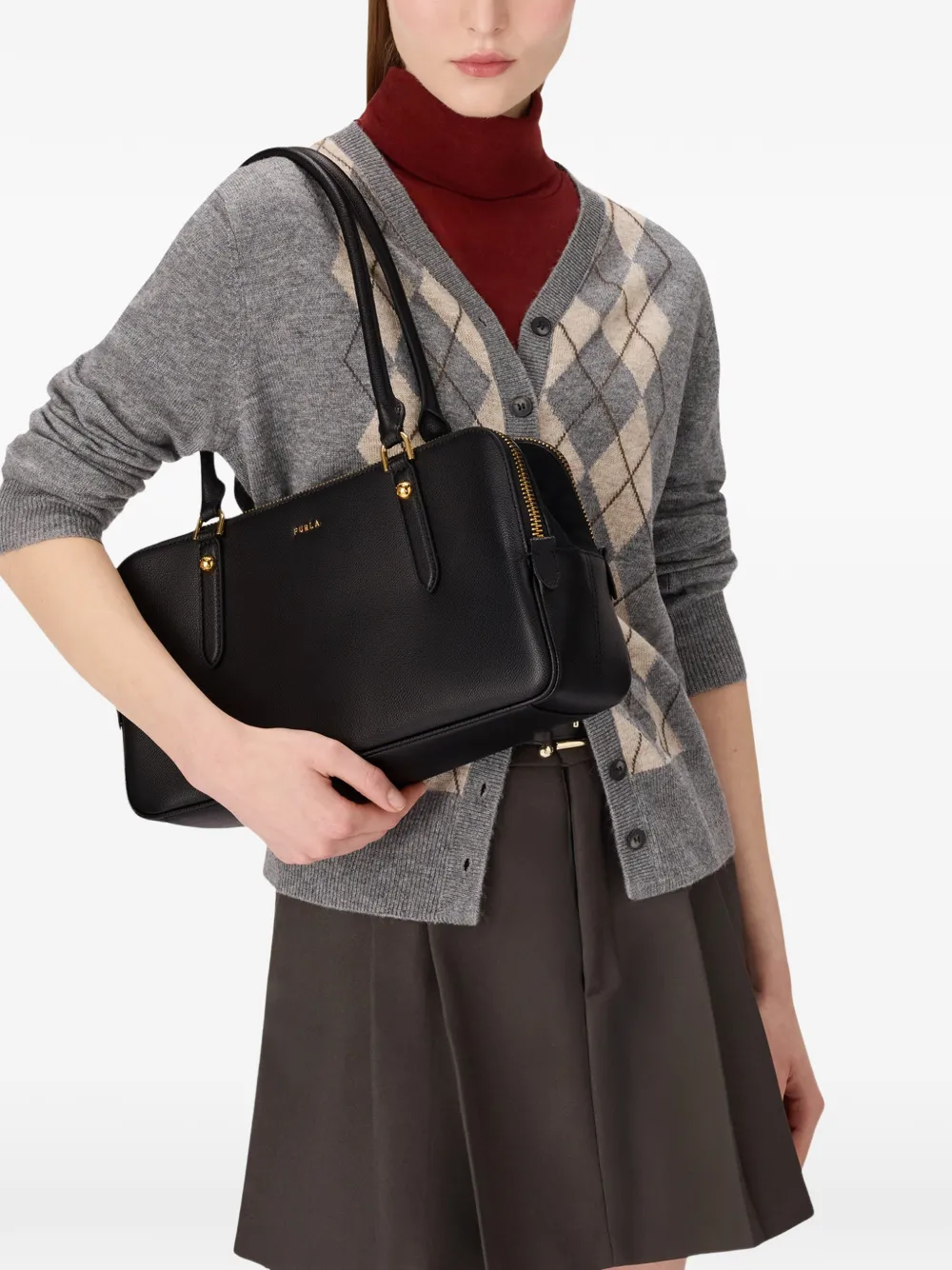 Furla Borsa tote Boston media in pelle - Nero