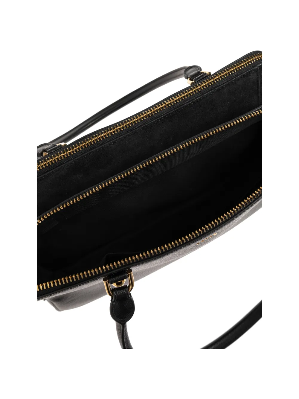 Furla Boston medium leren shopper met rits Zwart