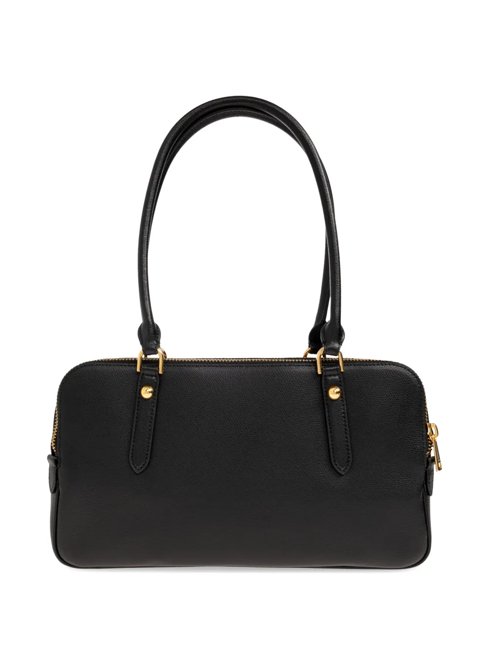 Furla Boston medium leren shopper met rits Zwart