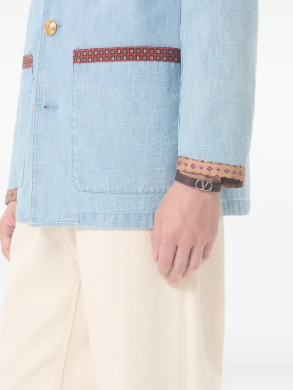 Valentino Garavani Vロゴ シグネチャー レザーブレスレット