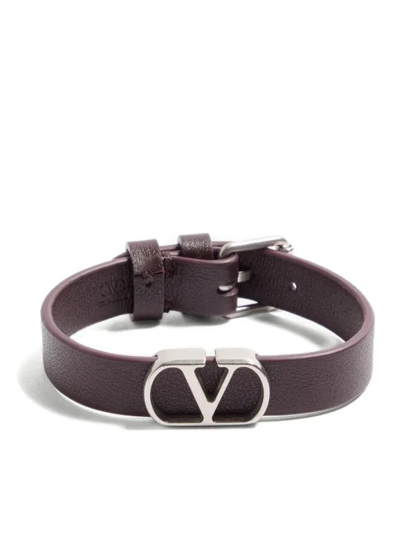 VALENTINO Vロゴ シグネチャーレザーブレスレット Valentino Garavani Vロゴ シグネチャー レザーブレスレット