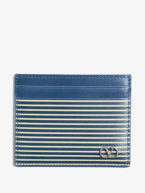 Valentino Garavani porte-cartes rayé à logo