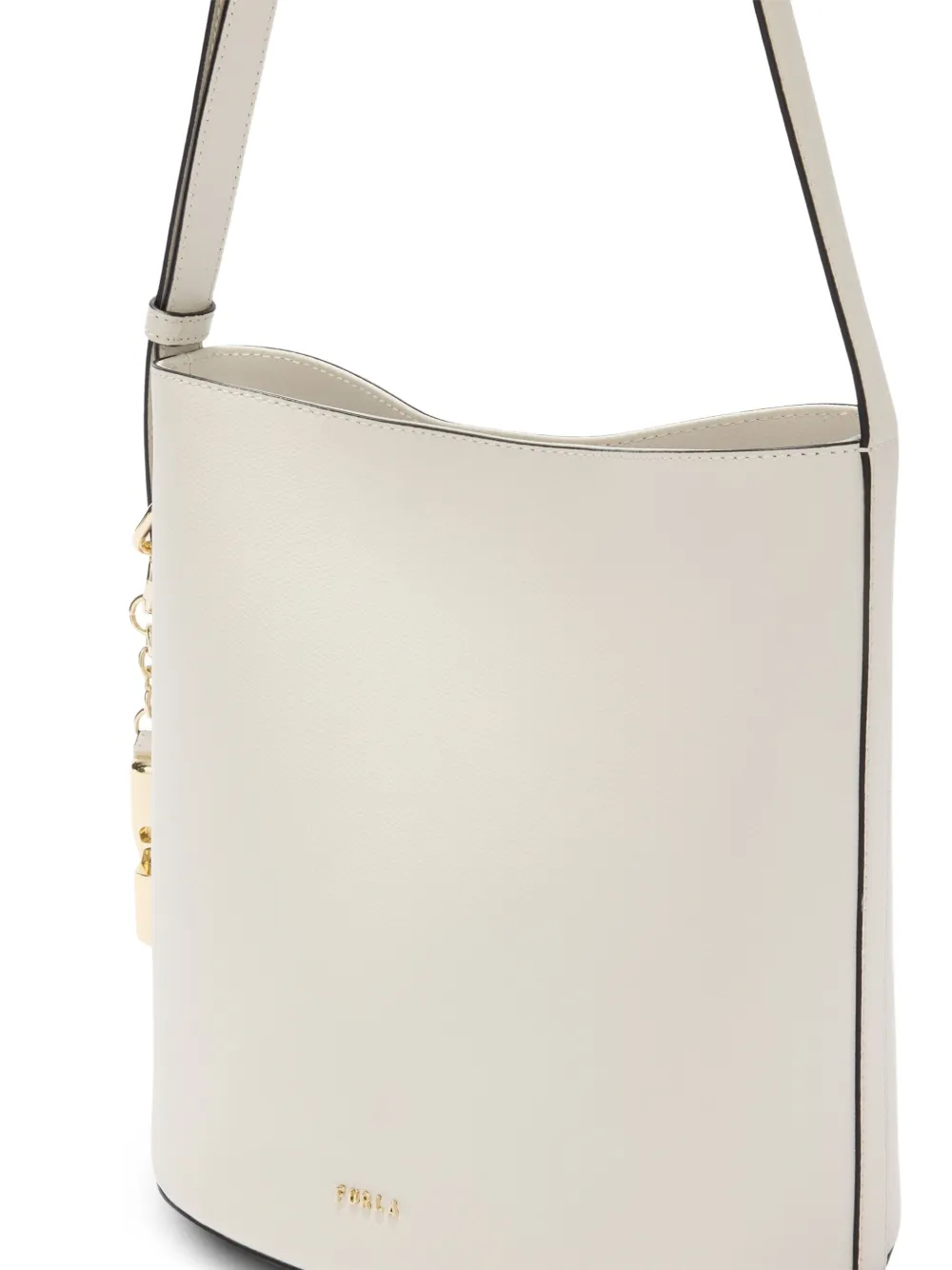 Furla Small Roxie Leather Bucket Bag In White