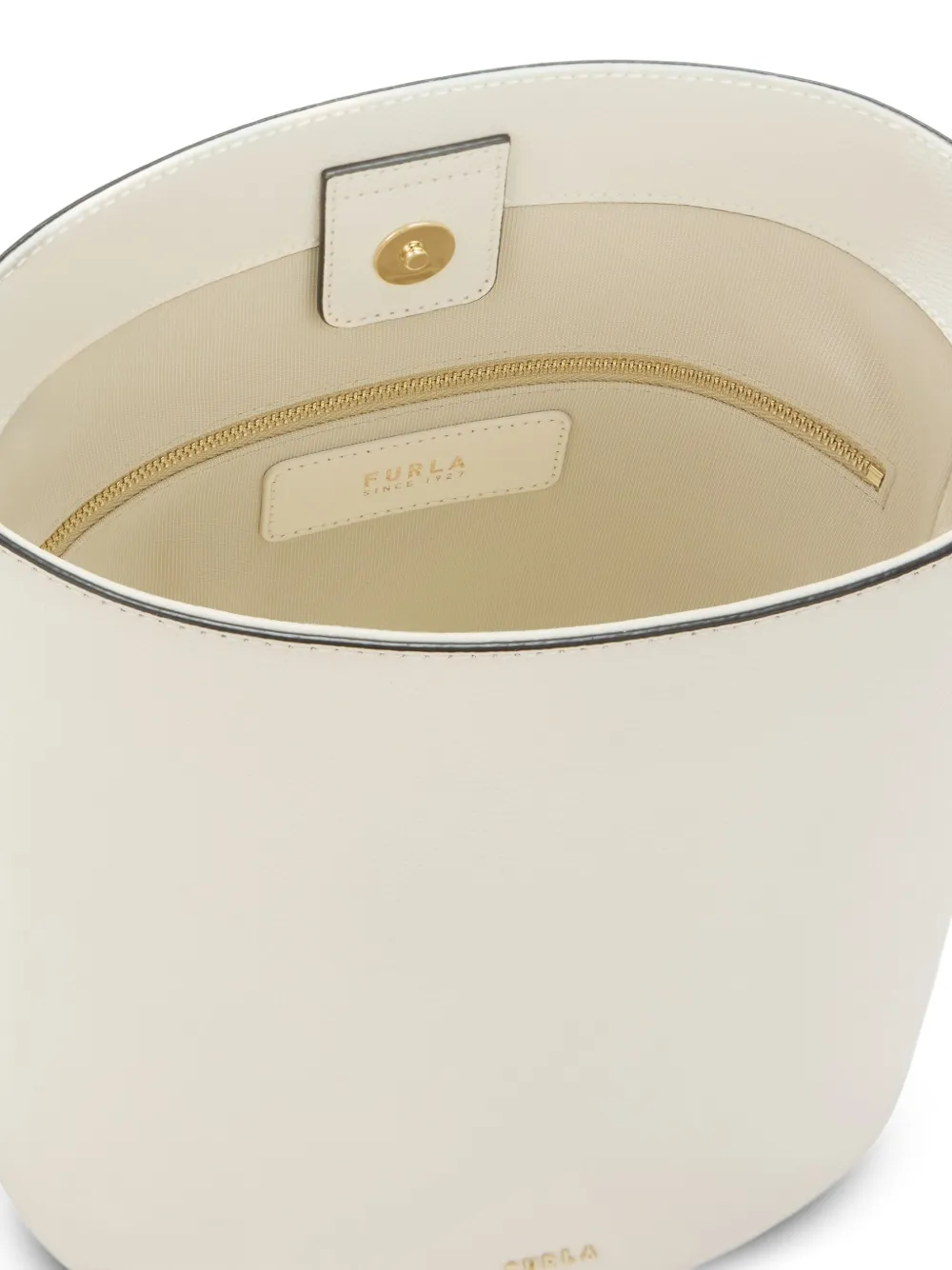 Furla Small Roxie Leather Bucket Bag In White