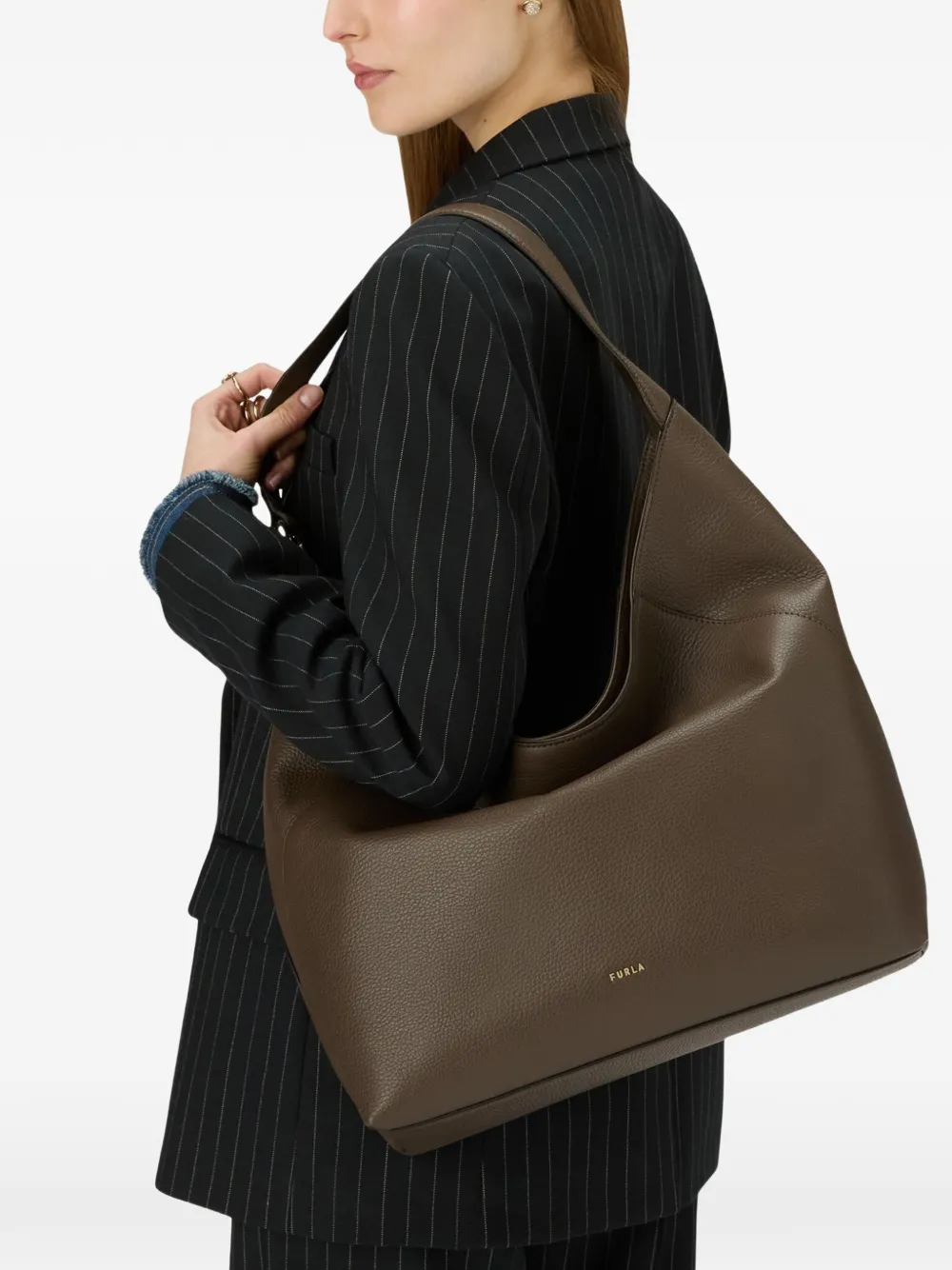 Furla Lara grote schoudertas Bruin