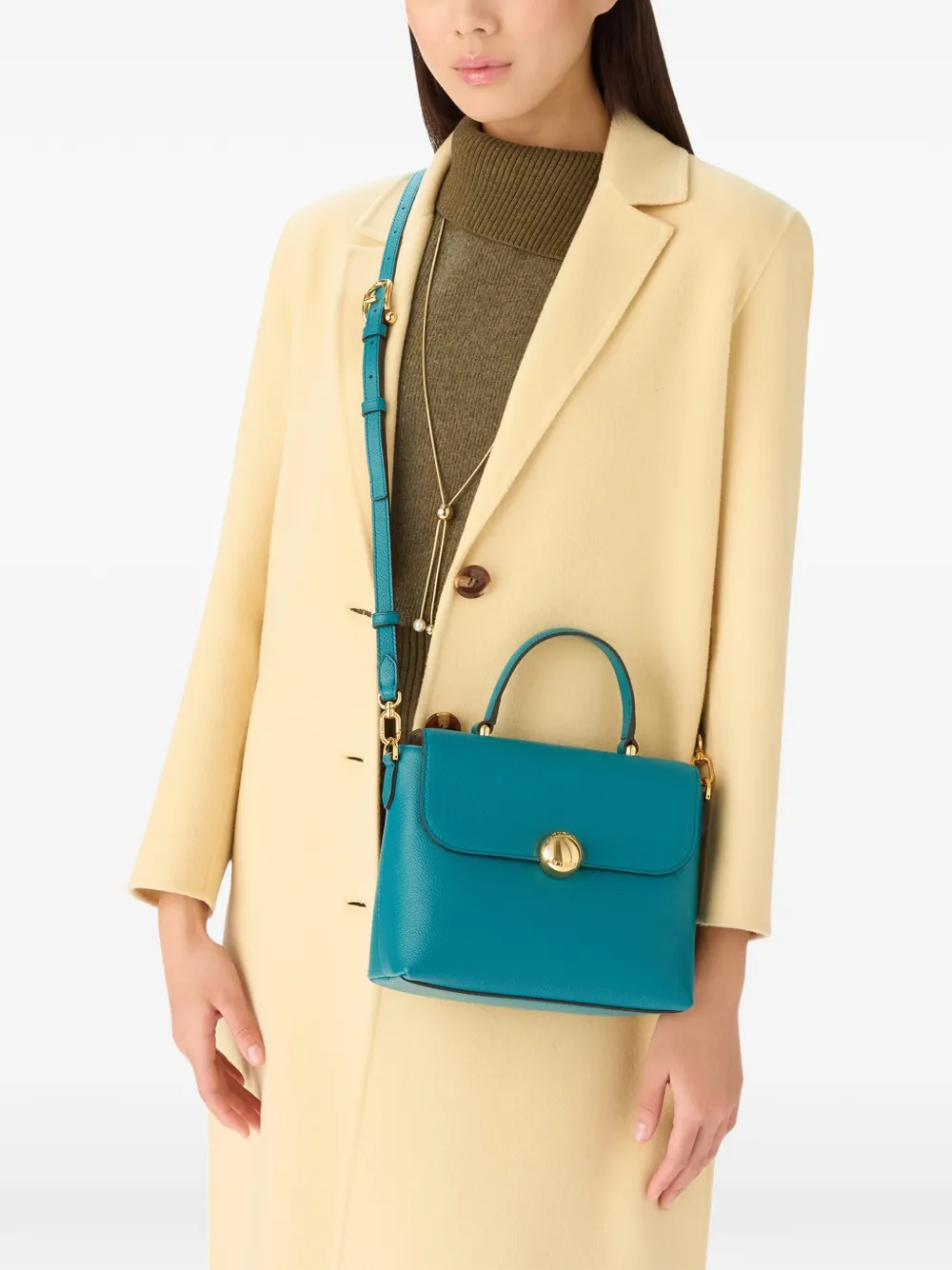 Furla Moonlight kleine shopper met omslag Blauw