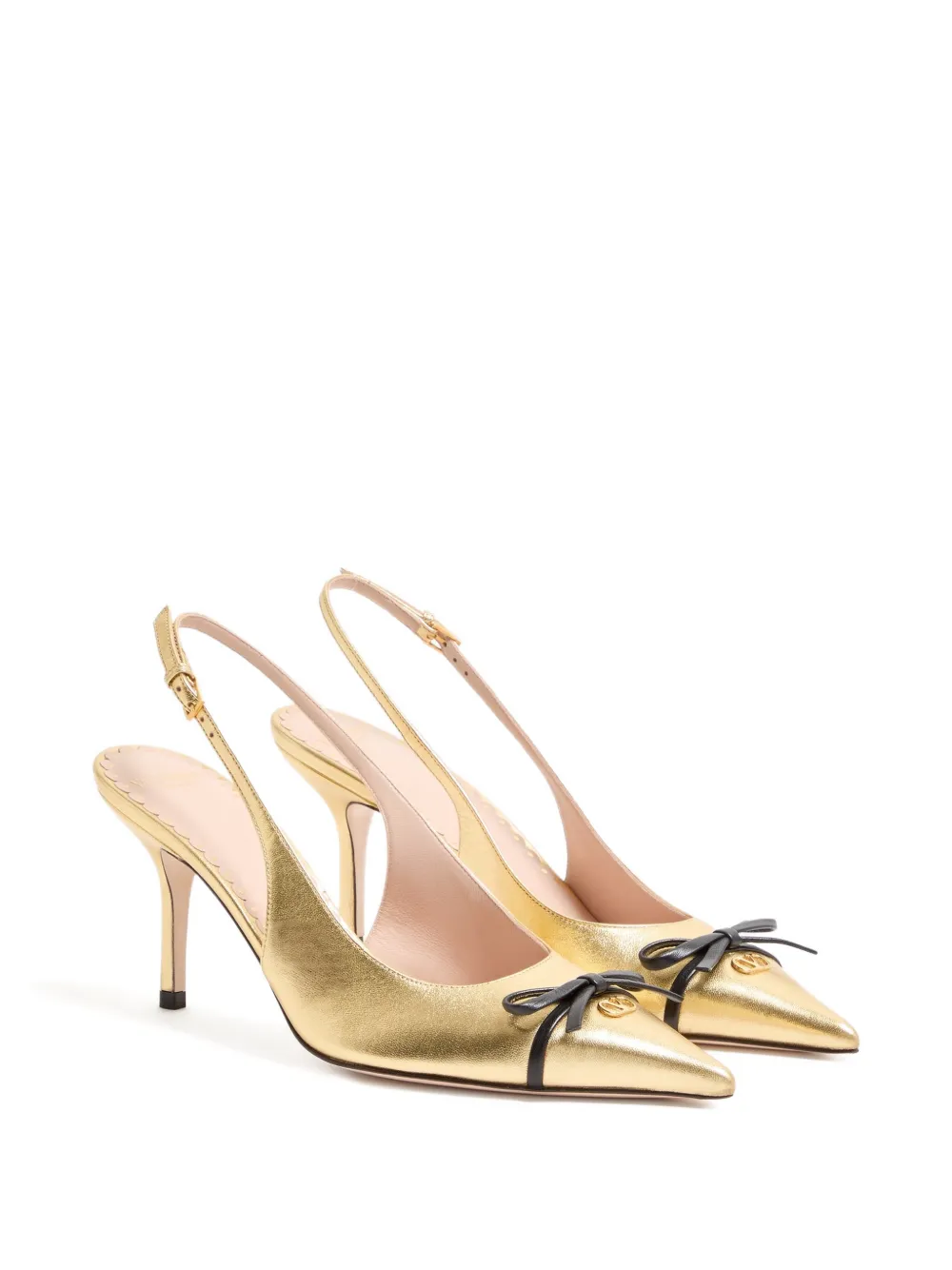 Valentino Garavani Bepointy slingback pumps met strik Goud