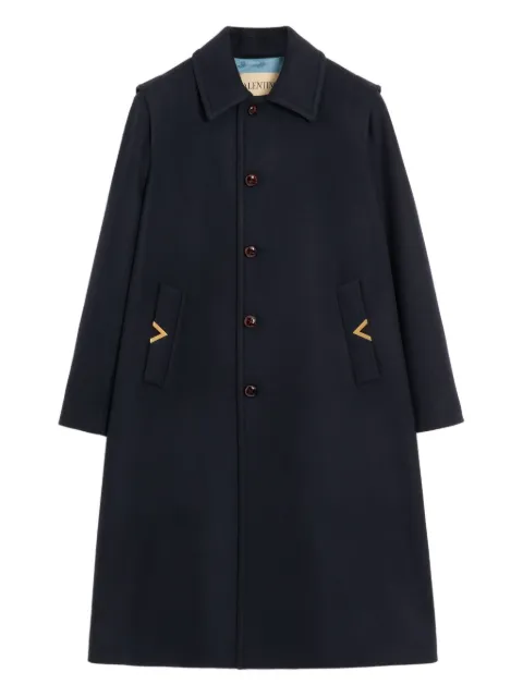 Valentino Garavani v-gold appliqué single-breasted coat