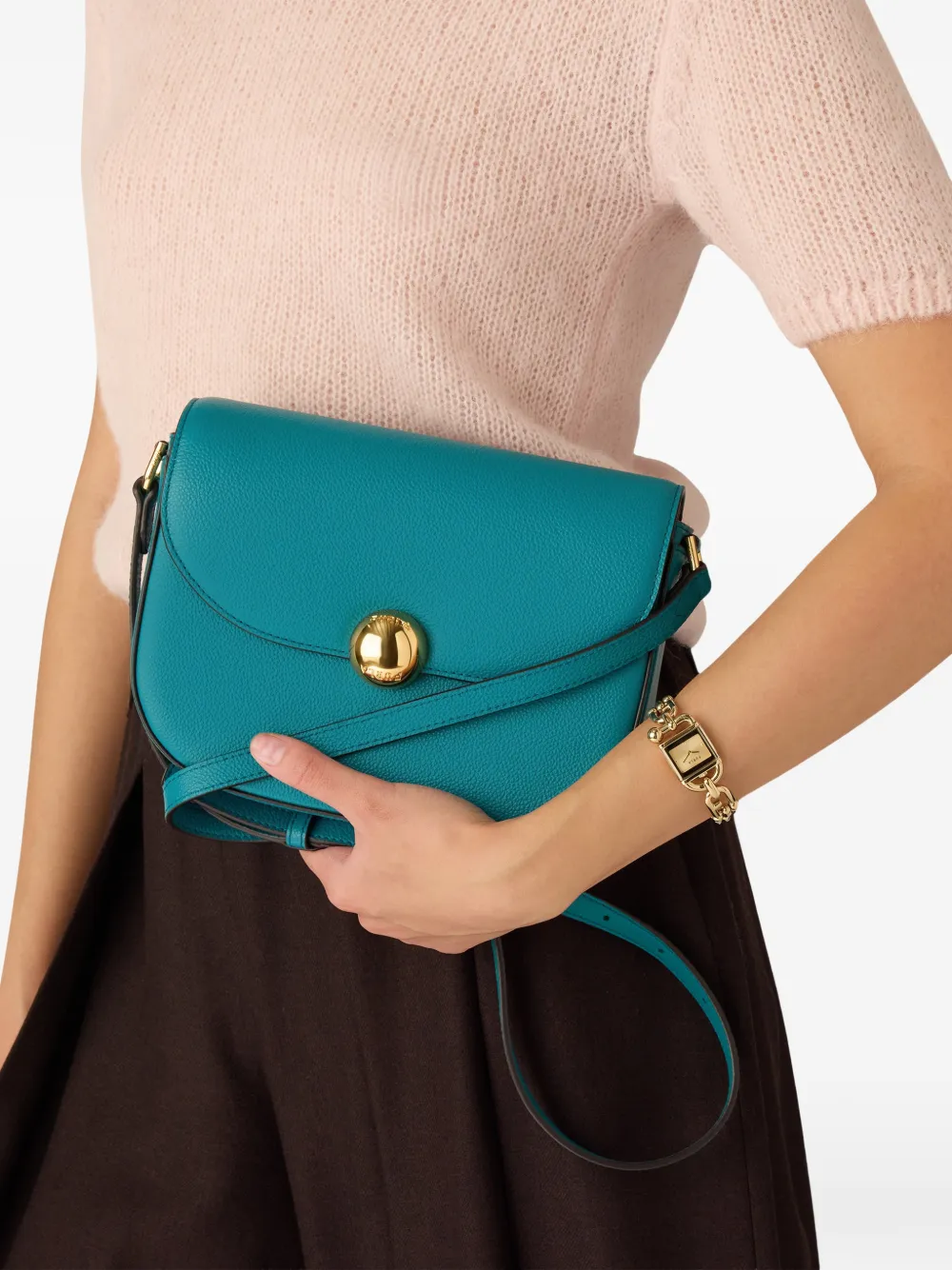 Furla Kleine Moonlight Sfera crossbodytas met logo Blauw