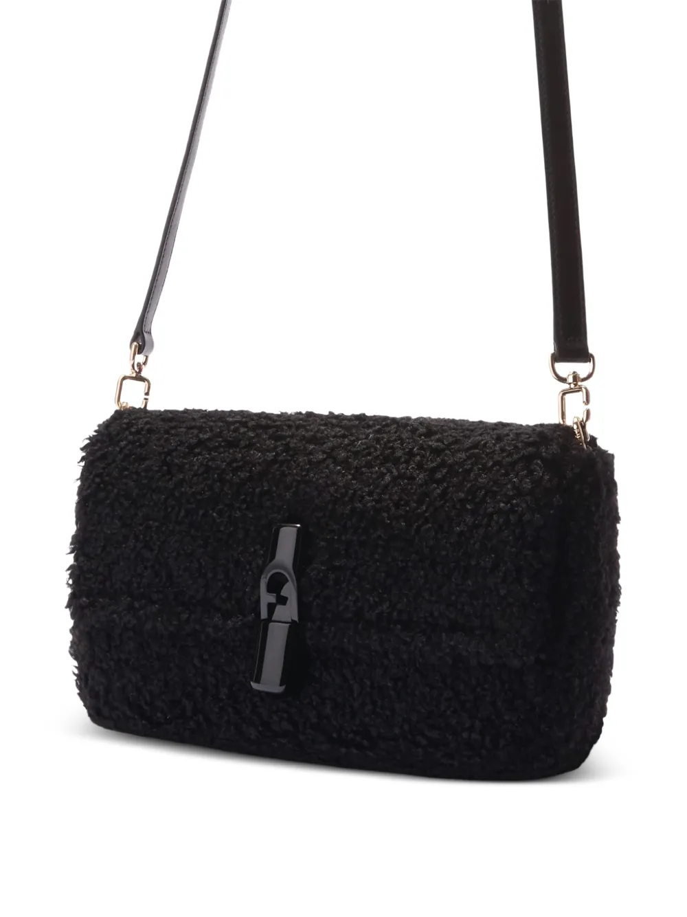 Furla Kleine Iride crossbodytas met pailletten Zwart